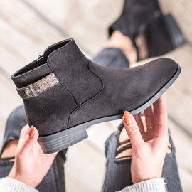 SHELOVET Boty s ozdobným páskem černý 1