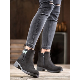 Super Me Módní semišové kozačky černý 2