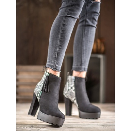 Weide Boty na platformě Snake Print černý 1