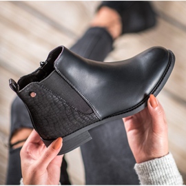 SHELOVET Černé boty na zip černý 1