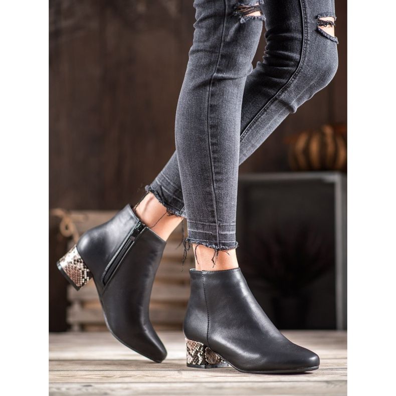 Weide Elegantní boty Snake Print černý vícebarevný 2