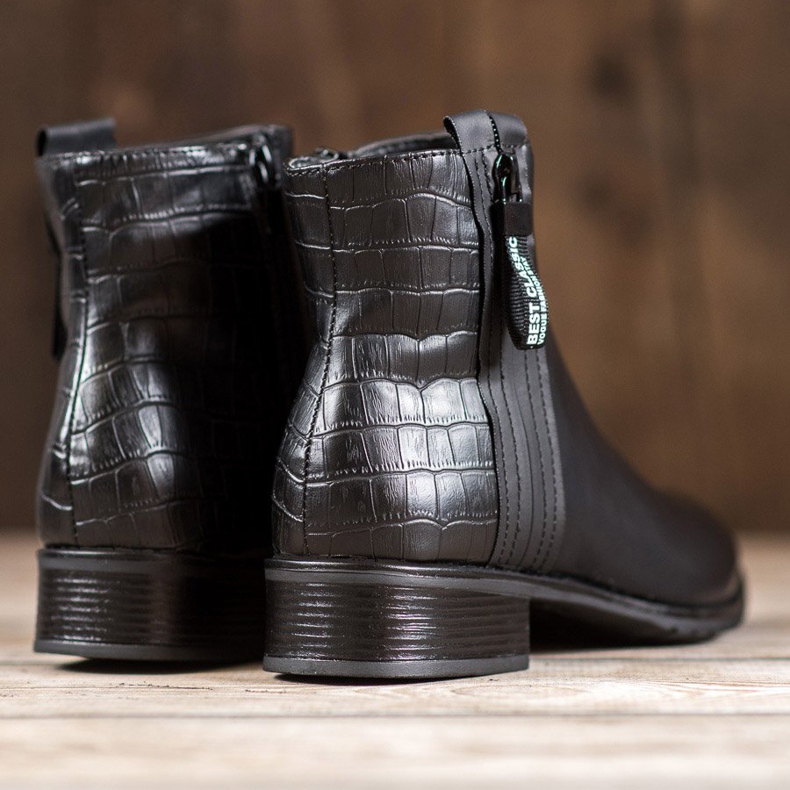 Erynn Boty s ozdobným zipem černá 1