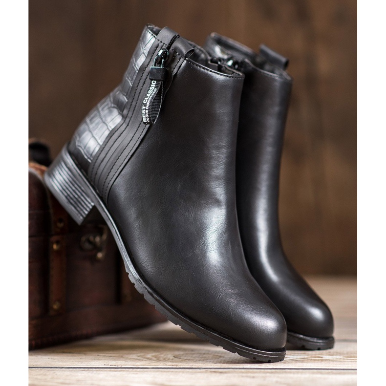 Erynn Boty s ozdobným zipem černá 2