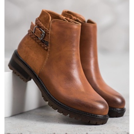 Erynn Dělníci s ozdobným páskem hnědý 1