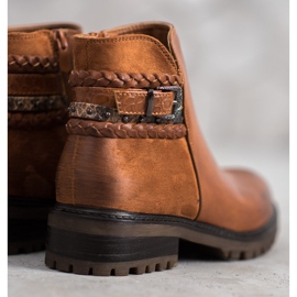 Erynn Dělníci s ozdobným páskem hnědý 2