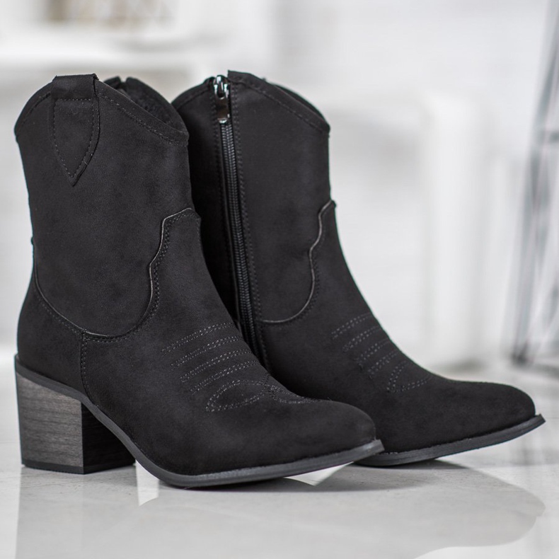 Super Mode Černé kovbojky černá 2