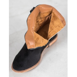 Bella Paris Semišové kovbojské boty s tryskami černá 5