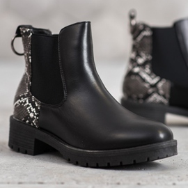 Erino Vysoké boty Chelsea Snake Print černý 1