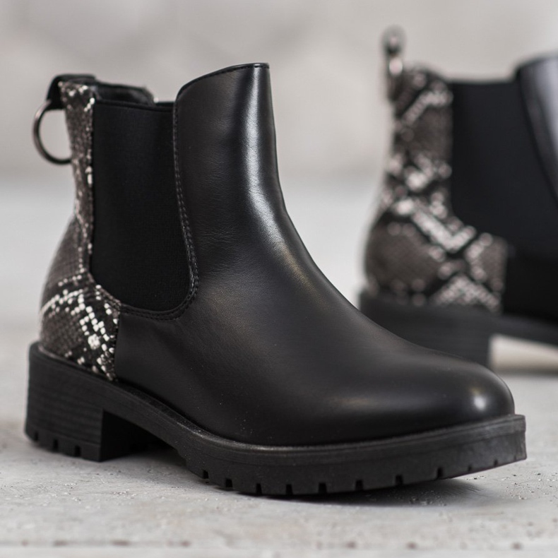 Erino Vysoké boty Chelsea Snake Print černá 1
