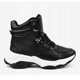 Černé dámské zateplené tenisky C-3132 černý 2