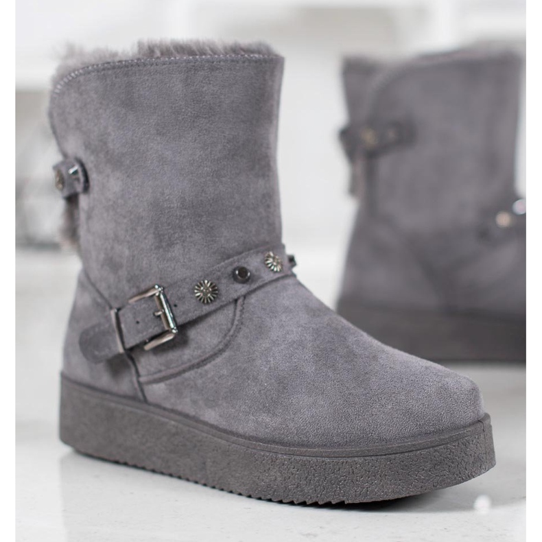 SHELOVET Mukluki s tryskami šedá 1