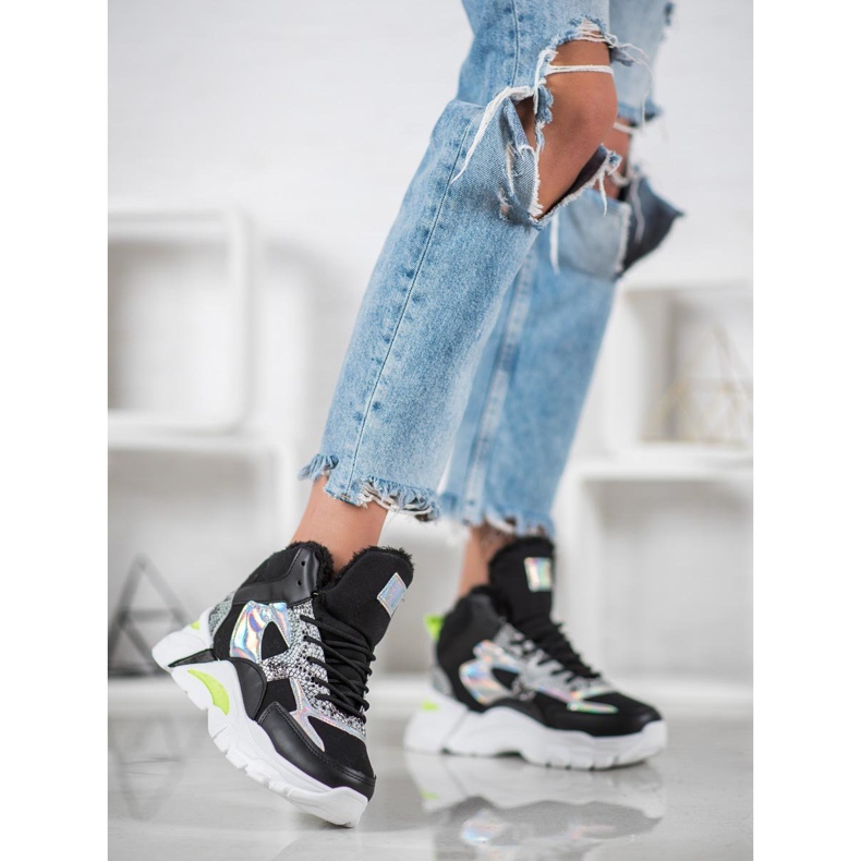 Bella Paris Tenisky s efektem Holo černý 1