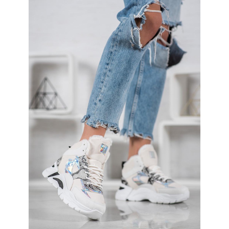 Bella Paris Tenisky s efektem Holo bílý vícebarevný 1