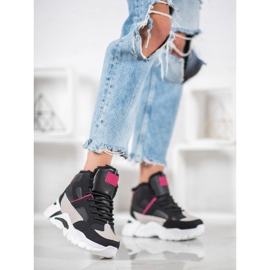 Bella Paris Tenisky s kožešinou černá vícebarevný 1