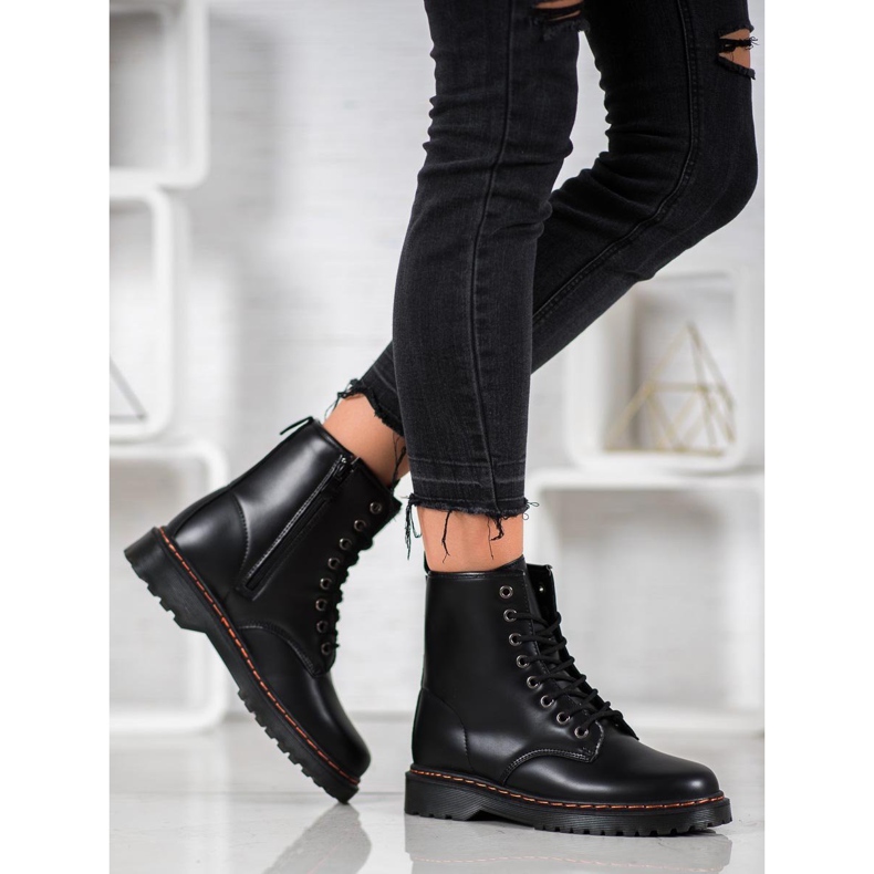 SHELOVET Černí dělníci s eko kůží černá 1