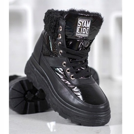 Bella Paris Tenisky S Ovčí Kůže černá 2