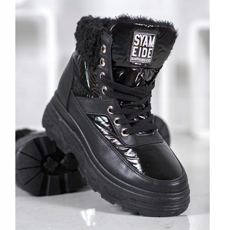 Bella Paris Tenisky S Ovčí Kůže černá 2