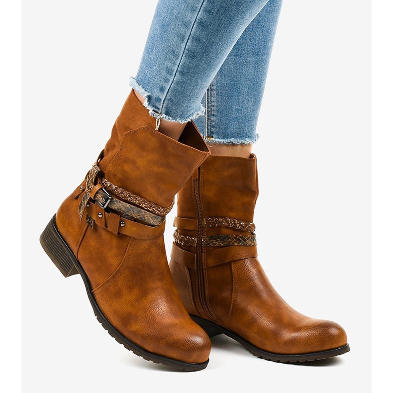 Hnědé ploché zateplené boty 4440 hnědý 2