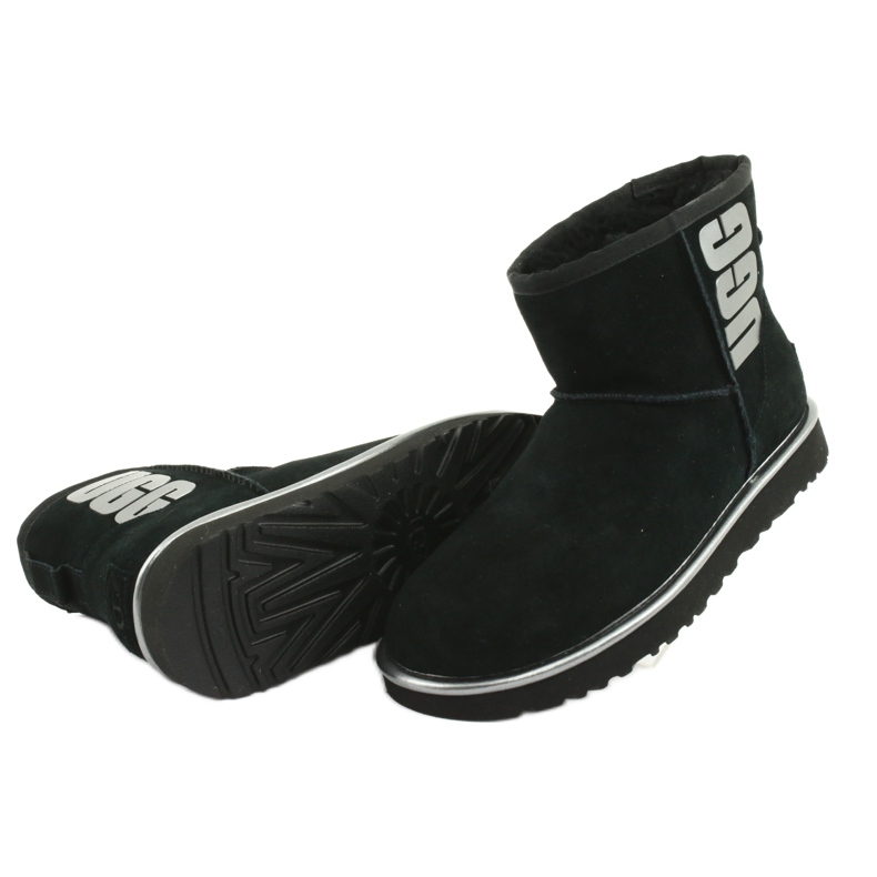 Ugg Classic Mini Ugg Rubber Logo W 1110087-BMT Boty černá šedá 4