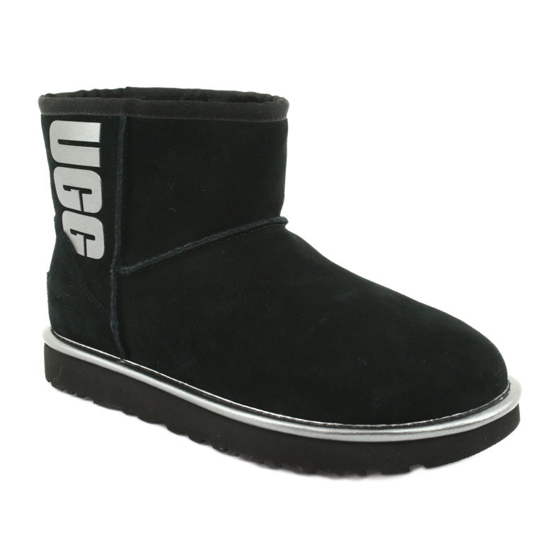 Ugg Classic Mini Ugg Rubber Logo W 1110087-BMT Boty černý šedá 1