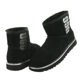 Ugg Classic Mini Ugg Rubber Logo W 1110087-BMT Boty černá šedá 3