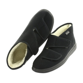 Dr.Orto Befado teplé pánské pantofle se suchým zipem, pu 986M011, černé černá 5