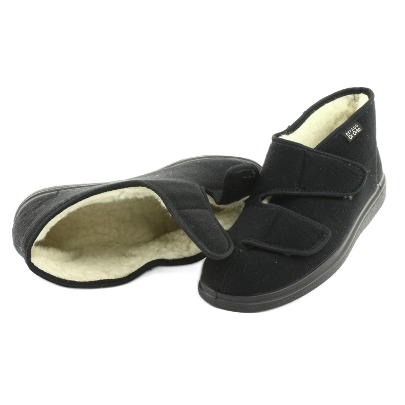 Dr.Orto Befado teplé pánské pantofle se suchým zipem, pu 986M011, černé černá 4