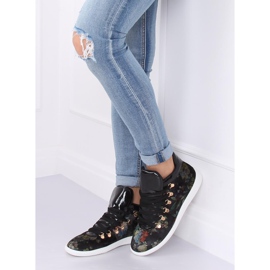 Sametové tenisky K1834206 Flores černý vícebarevný 2