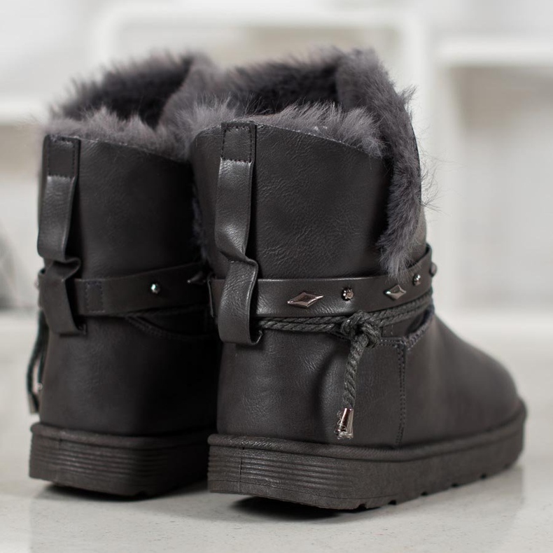 SHELOVET Mukluki s eko kůží šedá 1