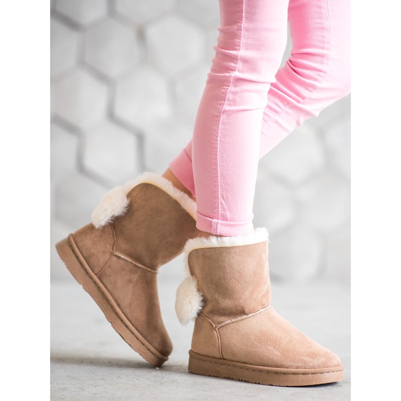 SHELOVET Teplý semiš Mukluki hnědý 1