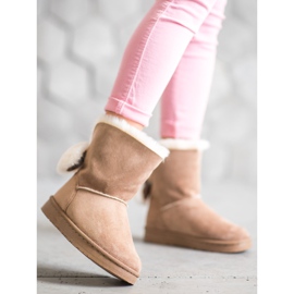 SHELOVET Teplý semiš Mukluki hnědý 2