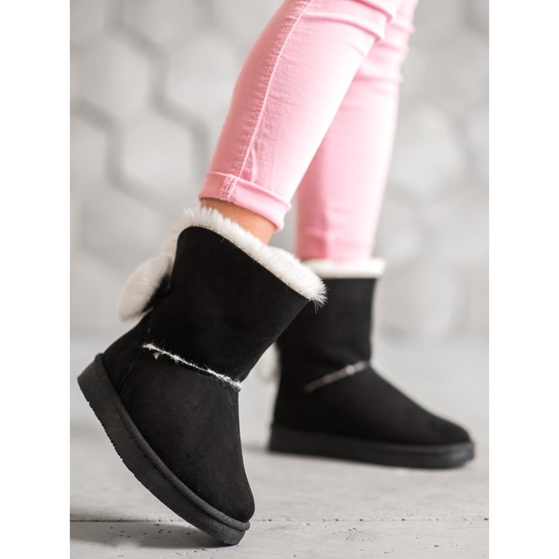 SHELOVET Teplý semiš Mukluki černý 2