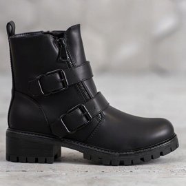 SHELOVET Černí dělníci se sponami černá 1