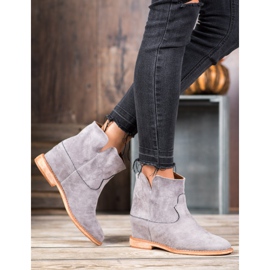 Bella Paris Semišové kovbojské boty šedá 1