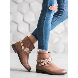 SHELOVET Růžové kozačky s kamínky růžový 1