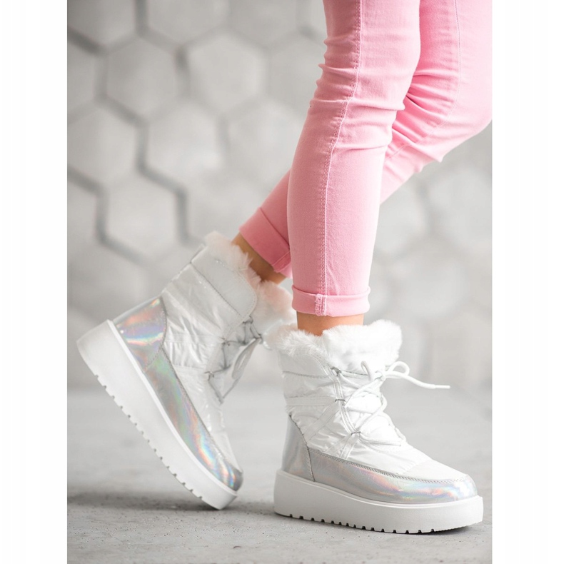 Bella Paris Módní sněhové boty bílý 1