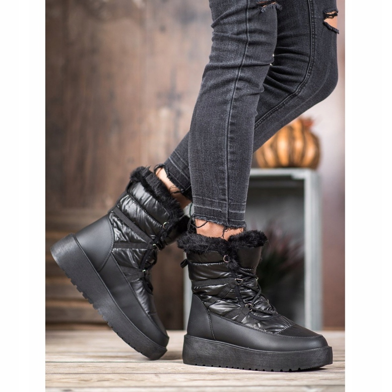 Bella Paris Módní sněhové boty černá 1