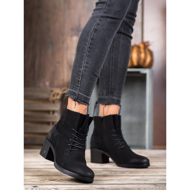 Šněrovací boty na sloupku VINCEZA černá 1