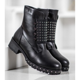 J. Star Módní dělníci s kamínky černý 2