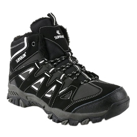 Černá pevná, izolovaná pánská turistická obuv 6282 šedá 1 Černá pevná, izolovaná pánská turistická obuv 6282 šedá 1
