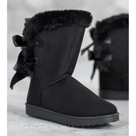 Vysoká Mukluki S Mašlemi černá 1