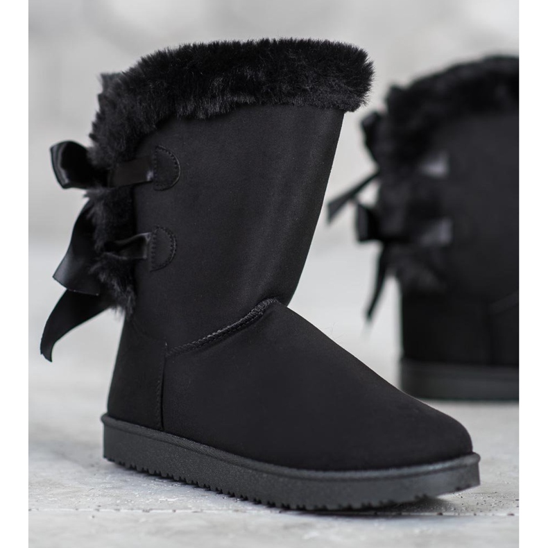 Vysoká Mukluki S Mašlemi černá 1