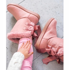 Vysoká Mukluki S Mašlemi růžový 2 Vysoká Mukluki S Mašlemi růžový 2