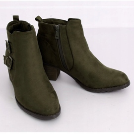 Zelené kozačky na vysokém podpatku K1809305 Khaki zelený 1