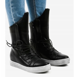 Černé tenisky, zateplené boty HX5187-3 černá 1