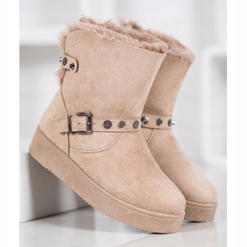 SHELOVET Mukluki s tryskami hnědý 1 SHELOVET Mukluki s tryskami hnědý 1