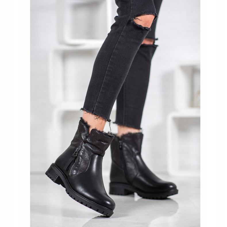 SHELOVET Teplí dělníci se třpytkami černá 1