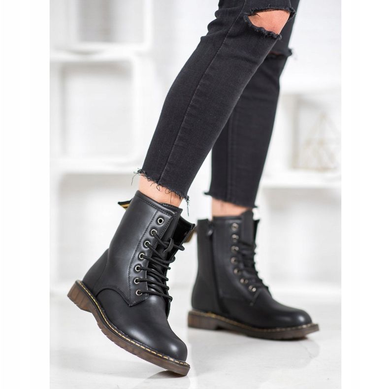 SHELOVET Módní lapače s eko kůží černá 1