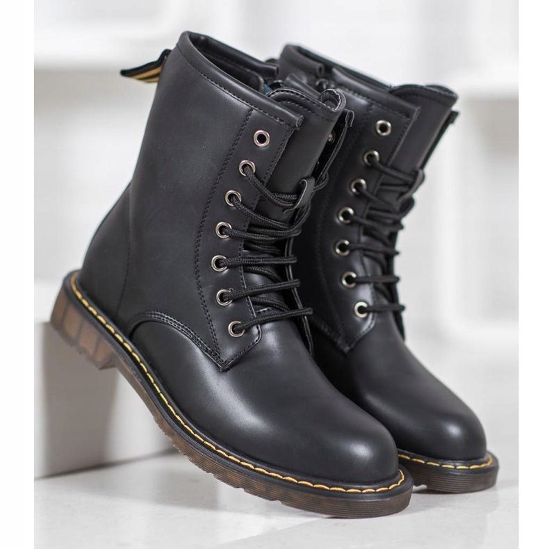 SHELOVET Módní lapače s eko kůží černá 2