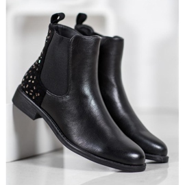 J. Star Boty s krystaly černý 2